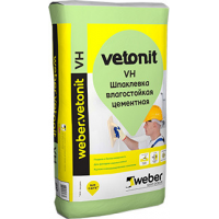 Weber.vetonit  VH / Ветонит шпаклевка цементная для влажных помещений, а также для наружных работ