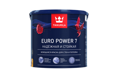 Tikkurila Euro Power 7 / Тиккурила Евро 7 краска матовая моющаяся