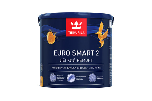 Tikkurila Euro Smart 2 / Тиккурила Евро 2 глубокоматовая краска интерьерная