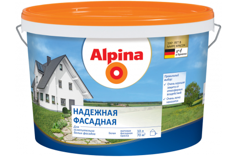 Alpina / Альпина Надежная Фасадная краска ослепительно белая