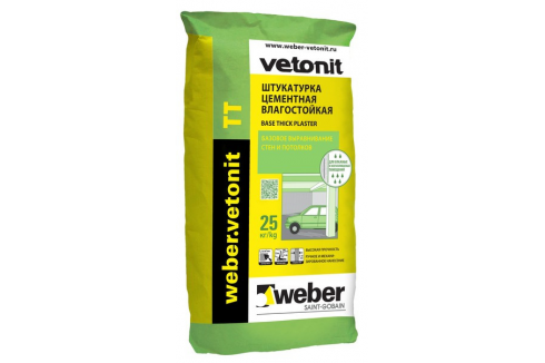 Weber.vetonit TT / Ветонит ТТ штукатурка влагостойкая для внутренних и наружных работ