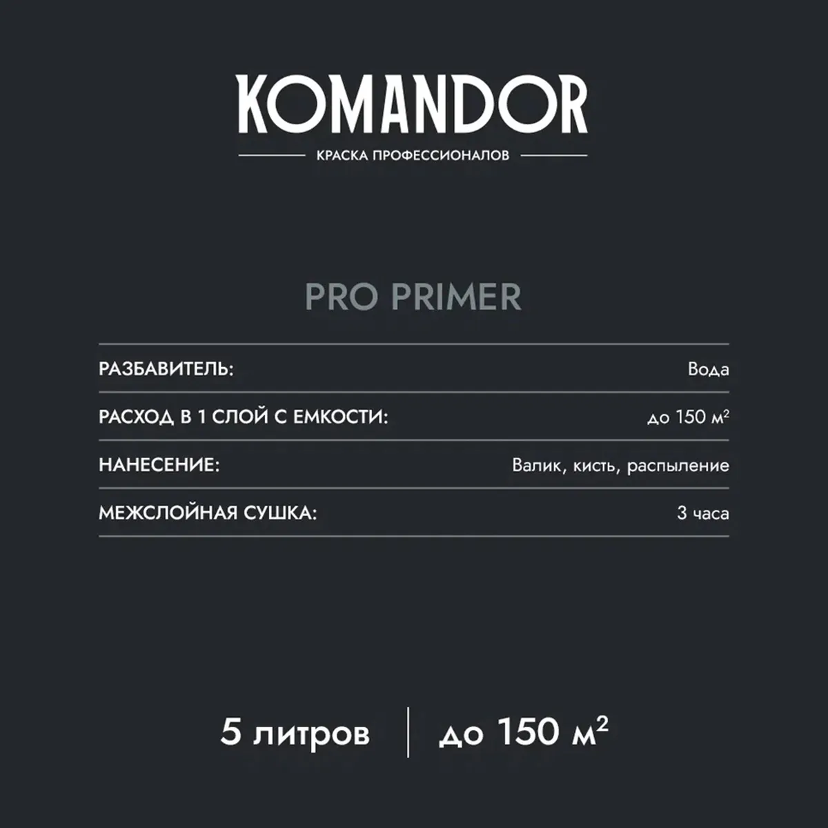 ГРУНТОВКА-КОНЦЕНТРАТ "PRO PRIMER" УНИВЕРС. 5 Л (1) "KOMANDOR"