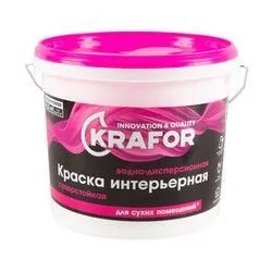 КРАСКА В/Д ИНТЕР. СУПЕРСТОЙКАЯ  6,5 КГ (1) "KRAFOR"   (РОЗОВ.)