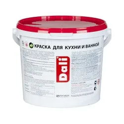 КРАСКА ЛАТЕКСНАЯ "DALI" ДЛЯ КУХНИ И ВАННОЙ  БАЗА А  5 Л (1) ВЛАГОСТОЙКАЯ БИОЗАЩИТНАЯ "РОГНЕДА"