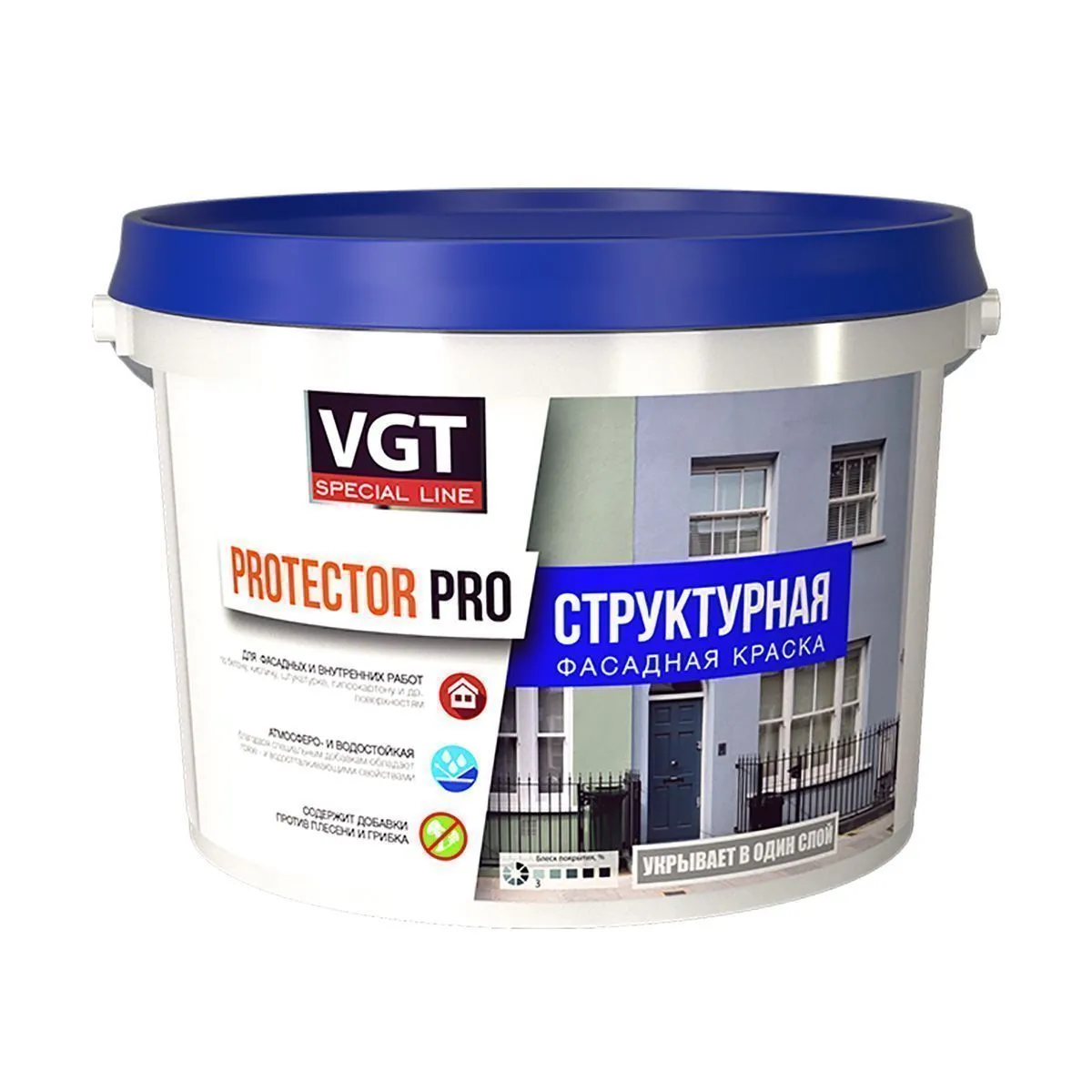 КРАСКА СТРУКТУРНАЯ "PROTEKTORPRO" 15 КГ (1) "ВГТ"