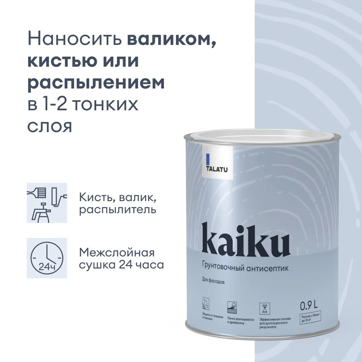ГРУНТ-АНТИСЕПТИК "KAIKU" 0,9 Л (1/6) "TALATU"