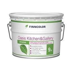 КРАСКА "OASIS KITCHEN@GALLERY"  9 Л (1) ДЛЯ СТЕН И ПОТОЛКОВ ОСОБО УСТ.К МЫТЬЮ "FINNCOLOR"