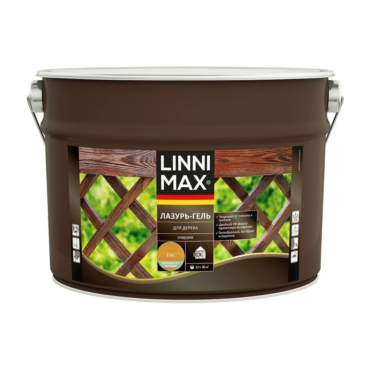 ЛАЗУРЬ-ГЕЛЬ ДЕРЕВОЗАЩИТНАЯ ТИК 9 Л (1) "LINNIMAX"