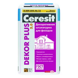 ШТУКАТУРКА ФАСАДНАЯ DECOR PLUS 25 КГ (1/48) "CERESIT"