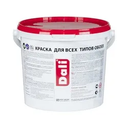 КРАСКА АКРИЛОВАЯ "DALI" ДЛЯ ОБОЕВ  БАЗА А  5 Л (1) ВЫСОКОТИКСОТРОПНАЯ "РОГНЕДА"