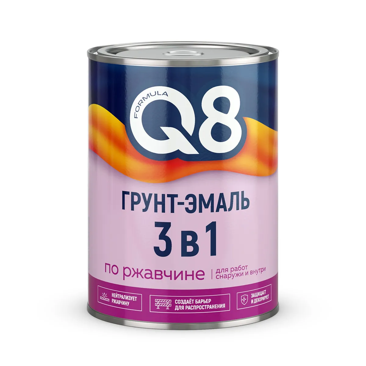 ГРУНТ- ЭМАЛЬ ПО РЖАВЧИНЕ "FORMULA Q8" ЗЕЛЕНАЯ 0,8 КГ (1/14)
