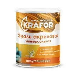 ЭМАЛЬ АКРИЛОВАЯ ПОЛУГЛЯНЦ. СУПЕРБЕЛАЯ  3 КГ (1) "KRAFOR"