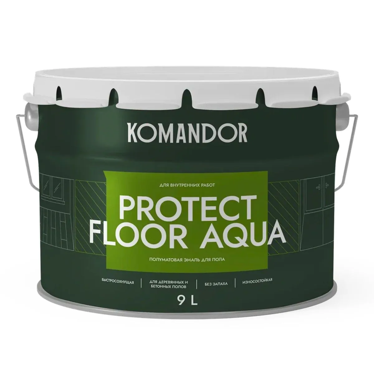 ЭМАЛЬ "PROTECT FLOOR AQUA" ДЛЯ ПОЛА БАЗА C 9 Л (1) "KOMANDOR"