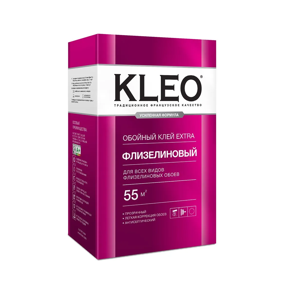 КЛЕЙ ДЛЯ ФЛИЗЕЛИНОВЫХ ОБОЕВ "EXTRA" 380 Г (1/16) "KLEO"