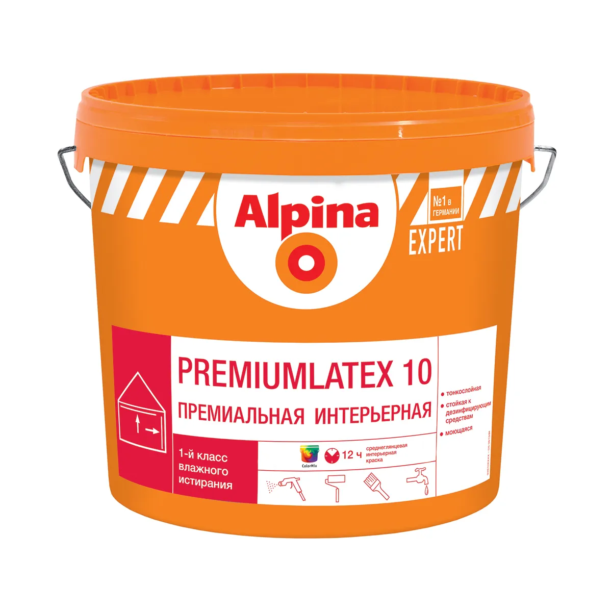 КРАСКА ИНТЕРЬЕРНАЯ "EXPERT PREMIUMLATEX 10" БАЗА 3 (БЕСЦВЕТНАЯ) 2,35 Л (1) "ALPINA"