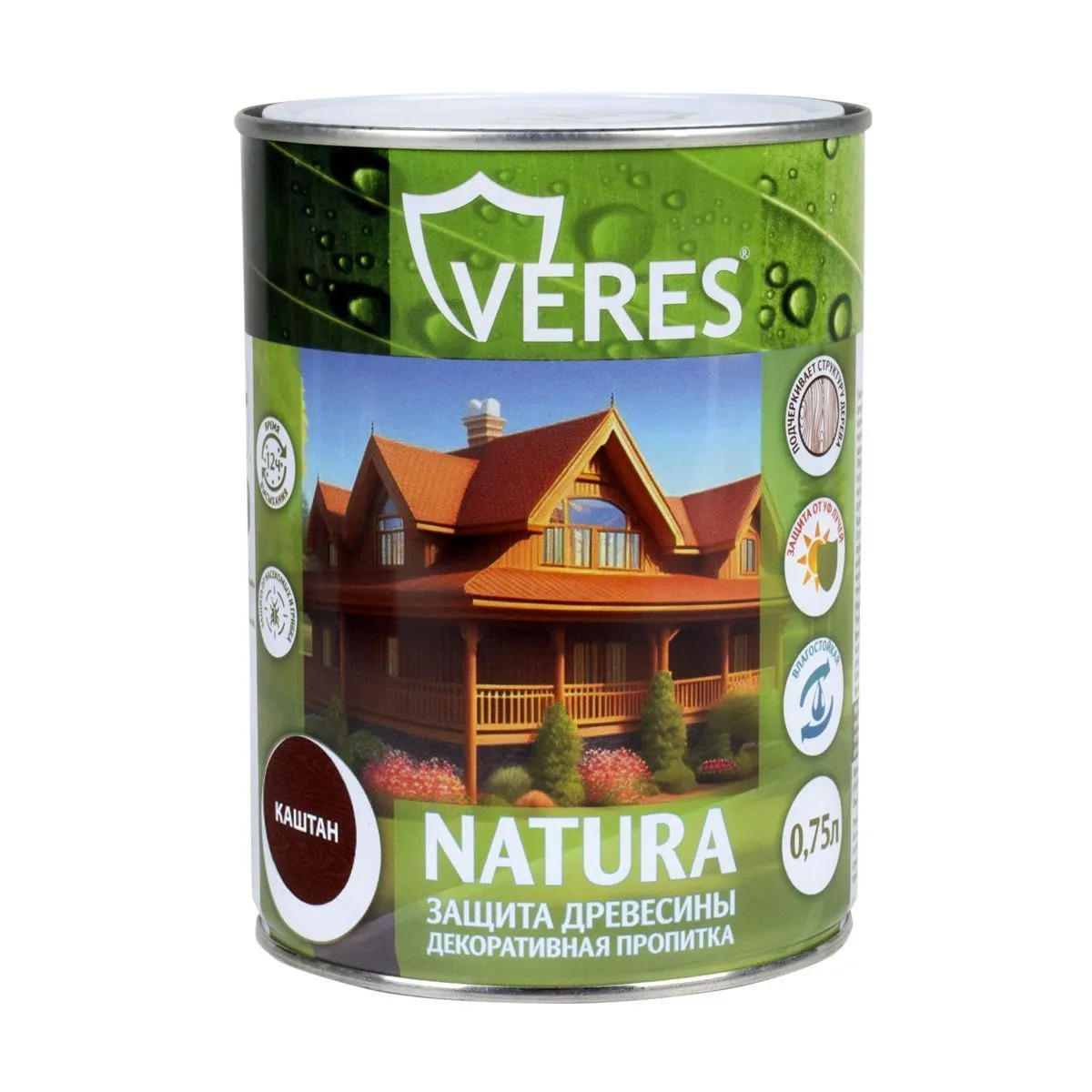 ПРОПИТКА ДЕКОРАТИВНАЯ "NATURA" КАШТАН 0,75 Л (1/8) "VERES"