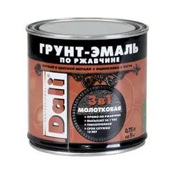 ГРУНТ- ЭМАЛЬ ПО РЖАВЧИНЕ "DALI" 3 В 1 МОЛОТКОВАЯ БРОНЗОВАЯ  0,75 Л (1/6) "РОГНЕДА"