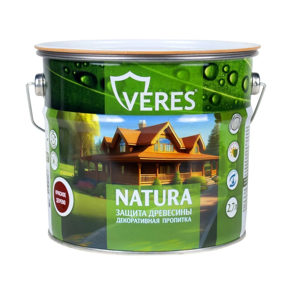ПРОПИТКА ДЕКОРАТИВНАЯ "NATURA" КРАСНОЕ ДЕРЕВО 2,7 Л (1/4) "VERES"