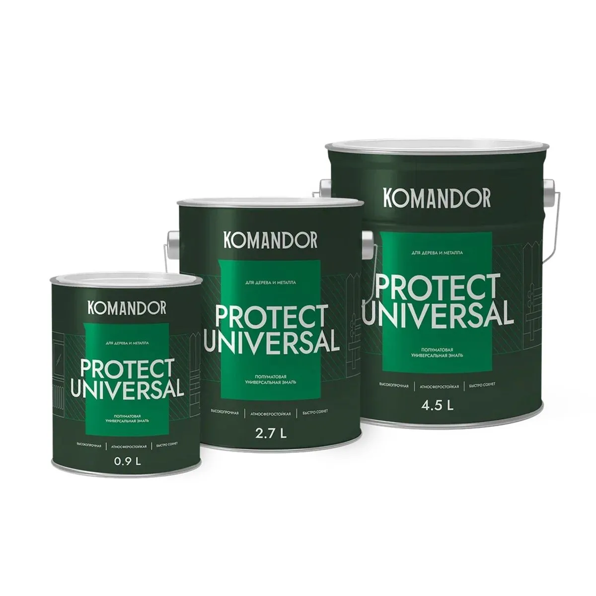 ЭМАЛЬ "PROTECT UNIVERSAL" УНИВЕРСАЛЬНАЯ БАЗА C 0,9 Л (1/6) "KOMANDOR"