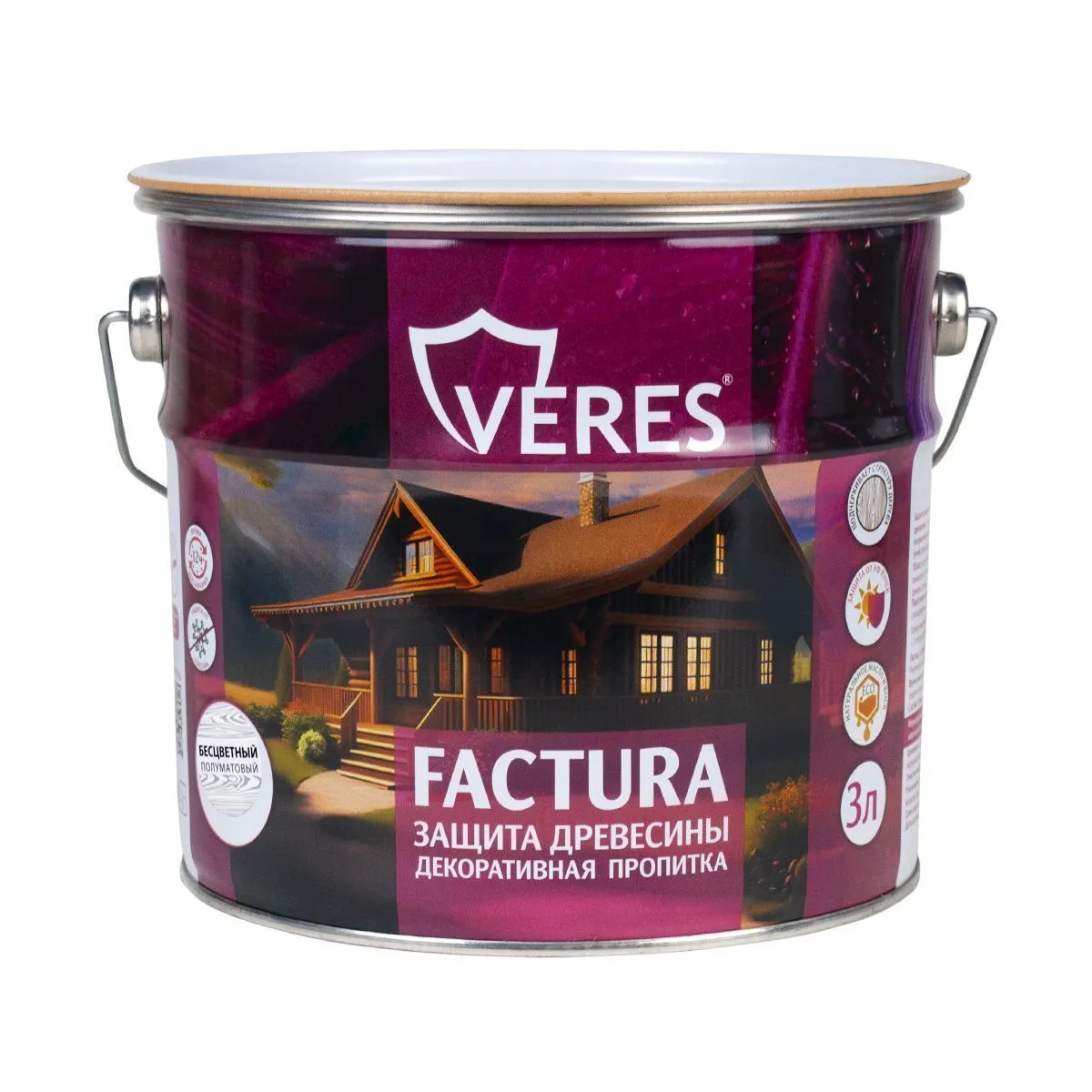 ПРОПИТКА ДЕКОРАТИВНАЯ "FACTURA" БЕСЦВЕТНЫЙ 3 Л (1/4) "VERES"