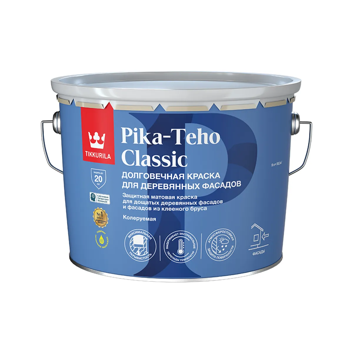 КРАСКА "PIKA-TEHO CLASSIC" БАЗА С  9 Л (1) ДЛЯ ДЕРЕВЯННЫХ ФАСАДОВ "ТИККУРИЛА"