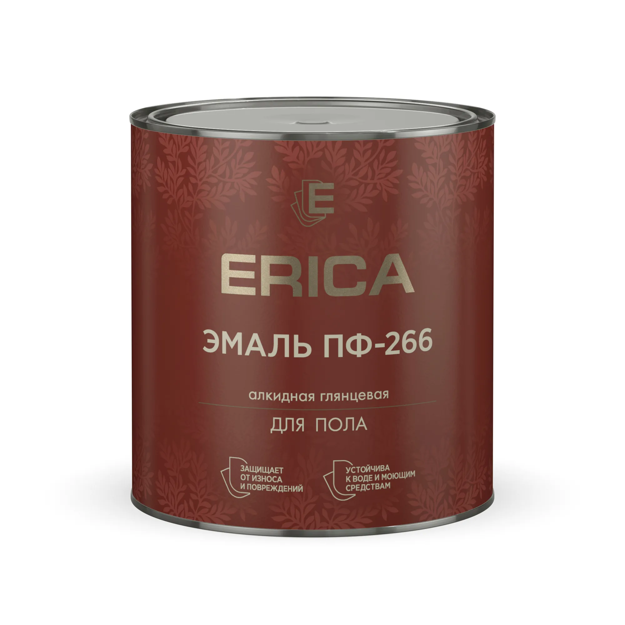 ЭМАЛЬ ПФ-266 "ERICA" КРАСНО-КОРИЧНЕВАЯ 2,6 КГ (1/6)