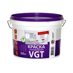 КРАСКА ВД-АК-2180 ИНТЕРЬЕРНАЯ БЕЛОСНЕЖНАЯ 3 КГ (1/4) "ВГТ"