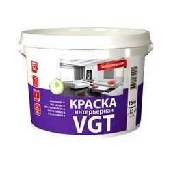 КРАСКА ВД-АК-2180 ИНТЕРЬЕРНАЯ  БЕЛОСНЕЖНАЯ 15 КГ (1) "ВГТ"