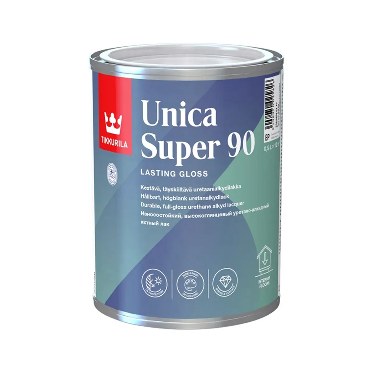 ЛАК ЯХТНЫЙ ГЛЯНЦЕВЫЙ "UNICA SUPER STRONG 90" EP  0,9 Л (1/6) "ТИККУРИЛА"