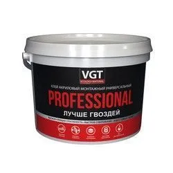 КЛЕЙ МОНТАЖНЫЙ УНИВЕРСАЛЬНЫЙ АКРИЛОВЫЙ БЕЛЫЙ "PROFESSIONAL" 3 КГ (1/4) "ВГТ"