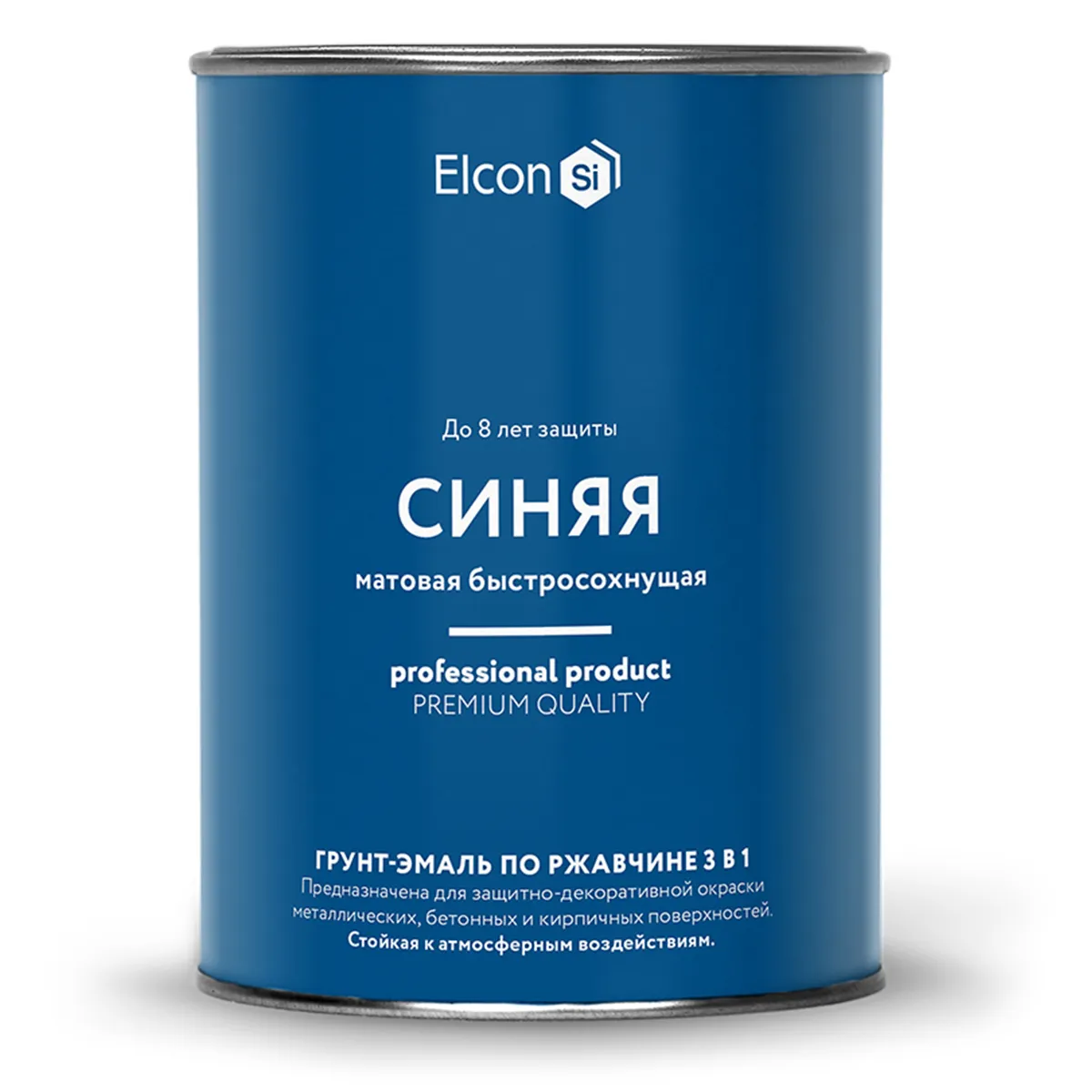 ГРУНТ-ЭМАЛЬ ПО РЖАВЧИНЕ 3 В 1 МАТОВАЯ СИНЯЯ  0,8 КГ (1/12) "ELCON"