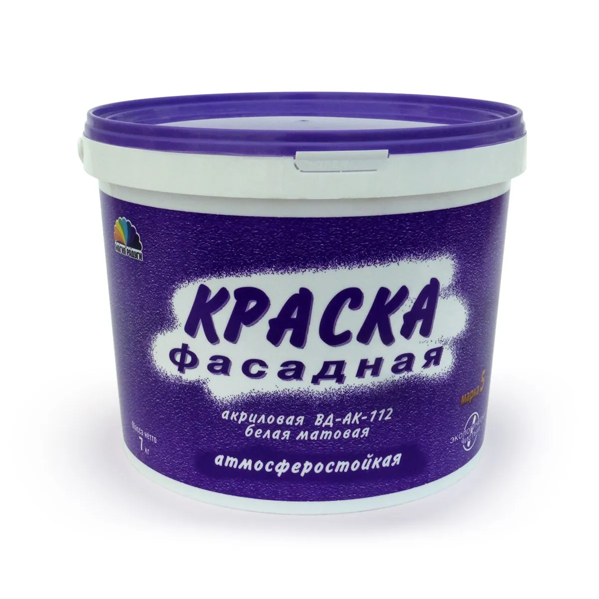 КРАСКА АКРИЛ. ФАСАДНАЯ АТМОСФЕРОСТОЙКАЯ ВД-АК-112 7 КГ (1) "МАГИЯ РАДУГИ"