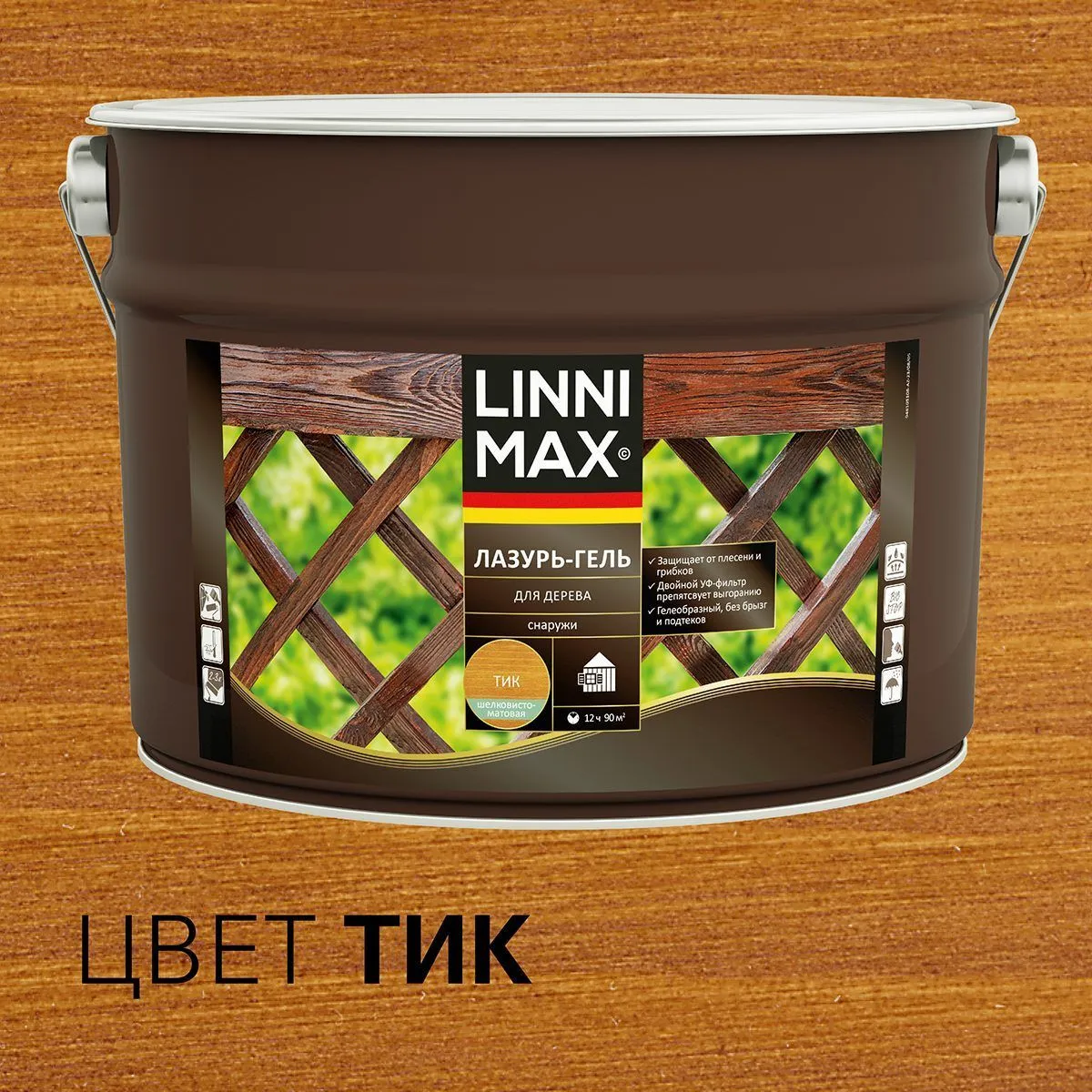ЛАЗУРЬ-ГЕЛЬ ДЕРЕВОЗАЩИТНАЯ ТИК 9 Л (1) "LINNIMAX"