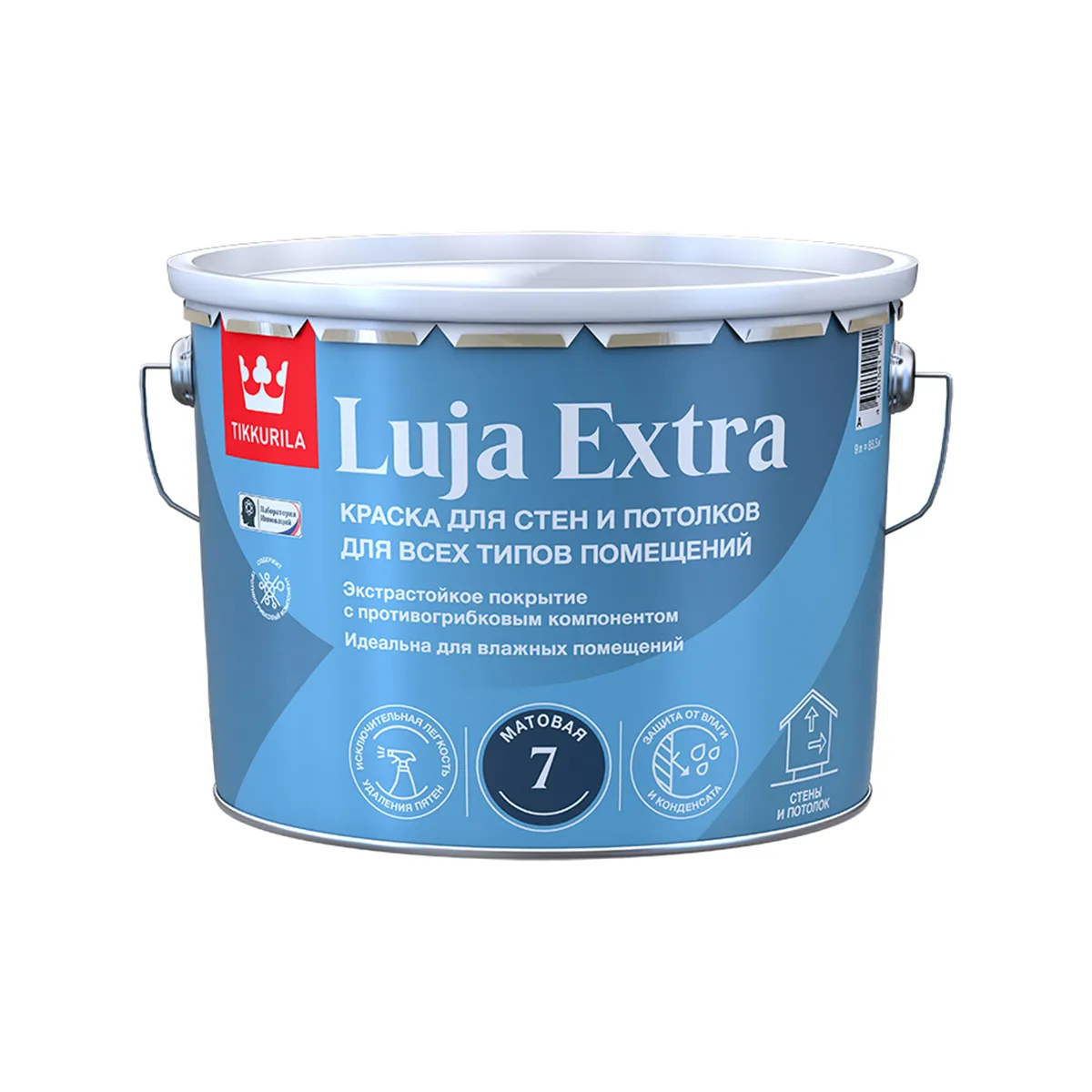 КРАСКА "LUJA EXTRA 7" БАЗА С  9 Л МАТОВАЯ ДЛЯ СТЕН И ПОТОЛКОВ ЭКСТРАСТОЙКАЯ (1) "ТИККУРИЛА"