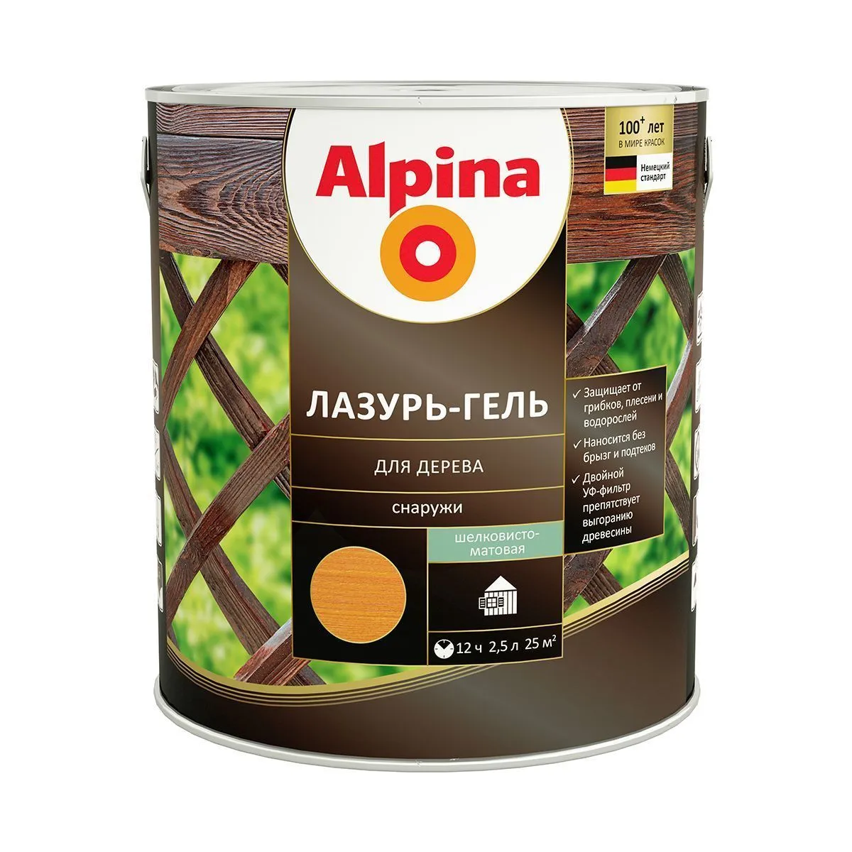 ЛАЗУРЬ-ГЕЛЬ ДЕРЕВОЗАЩИТНАЯ РЯБИНА  2,5 Л (1/4) "ALPINA"