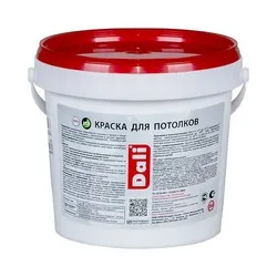 КРАСКА АКРИЛОВАЯ "DALI" ДЛЯ ПОТОЛКОВ СНЕЖНО-БЕЛАЯ  0,9 Л (1/6) "РОГНЕДА"