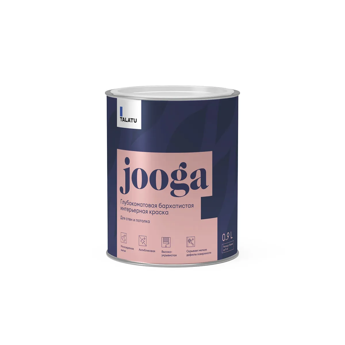 КРАСКА "JOOGA" ДЛЯ СТЕН И ПОТОЛКОВ БАЗА C 0,9 Л (1/6) "TALATU"