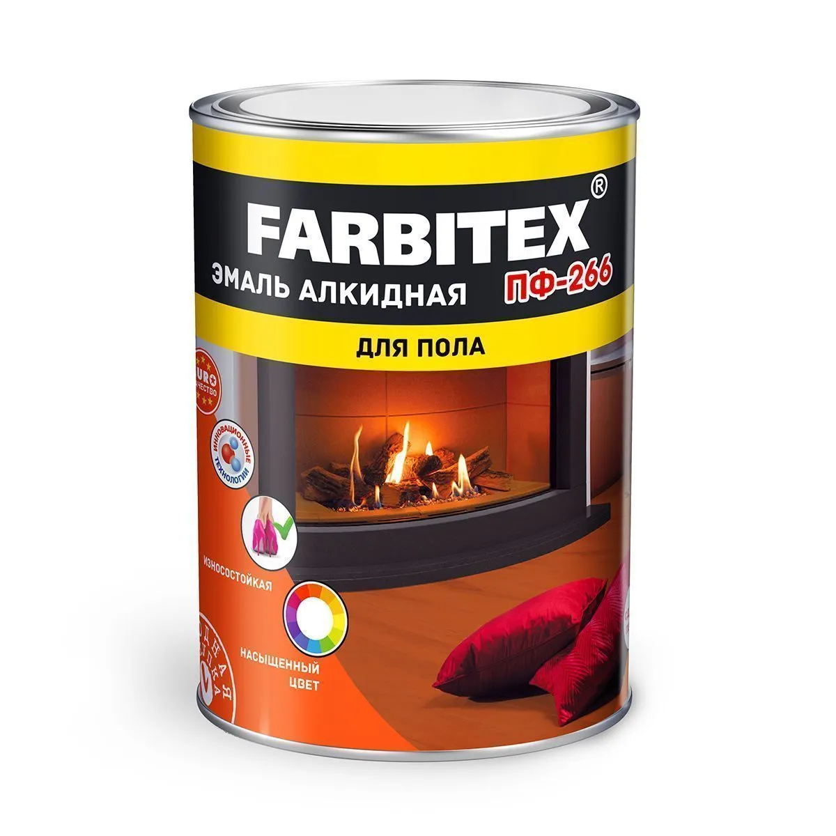 ЭМАЛЬ ПФ-266 ЖЕЛТО-КОРИЧНЕВАЯ 1,8 КГ (1/6) "FARBITEX"