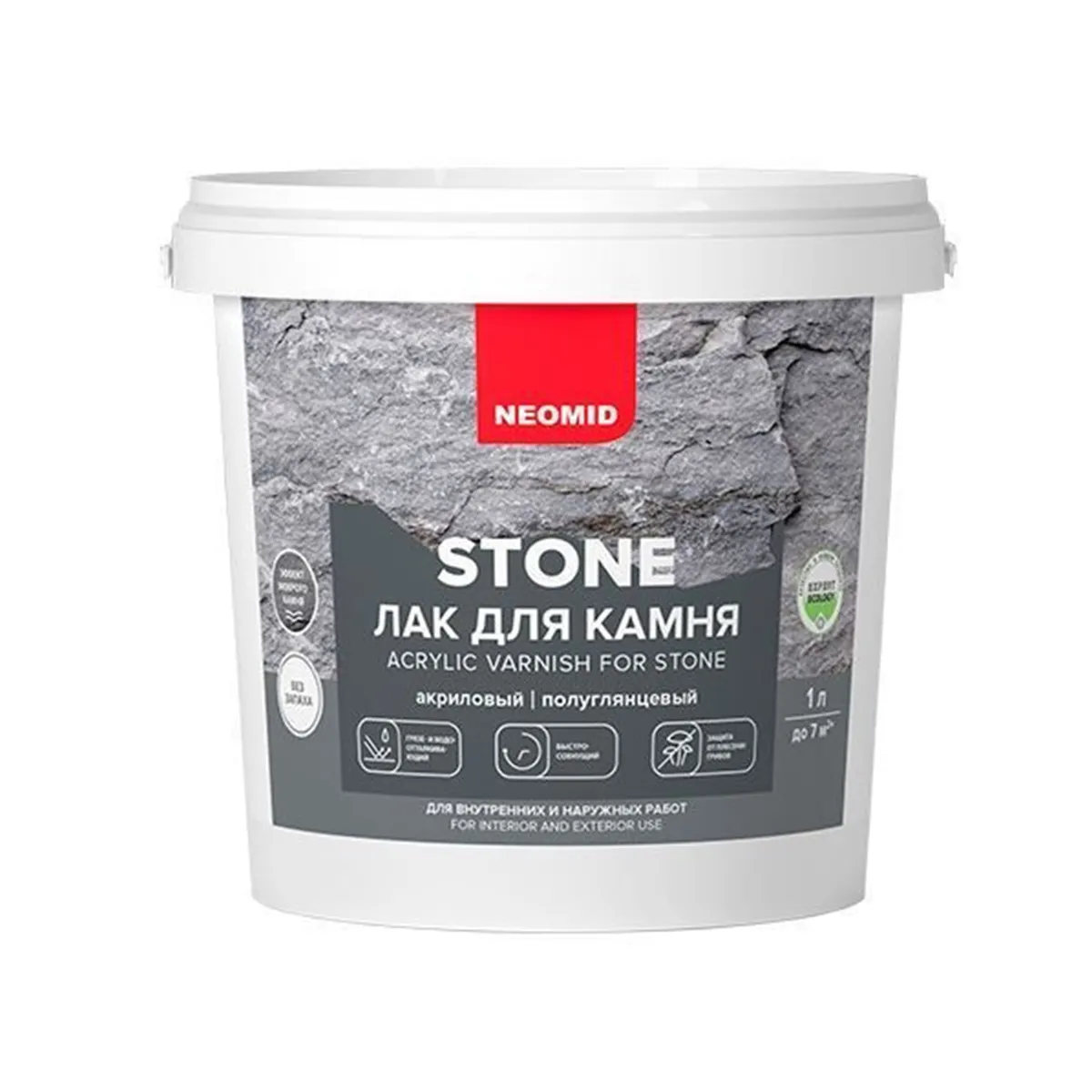 ЛАК АКРИЛОВЫЙ "STONE" ПО КАМНЮ 1 Л (1/12) "NEOMID"