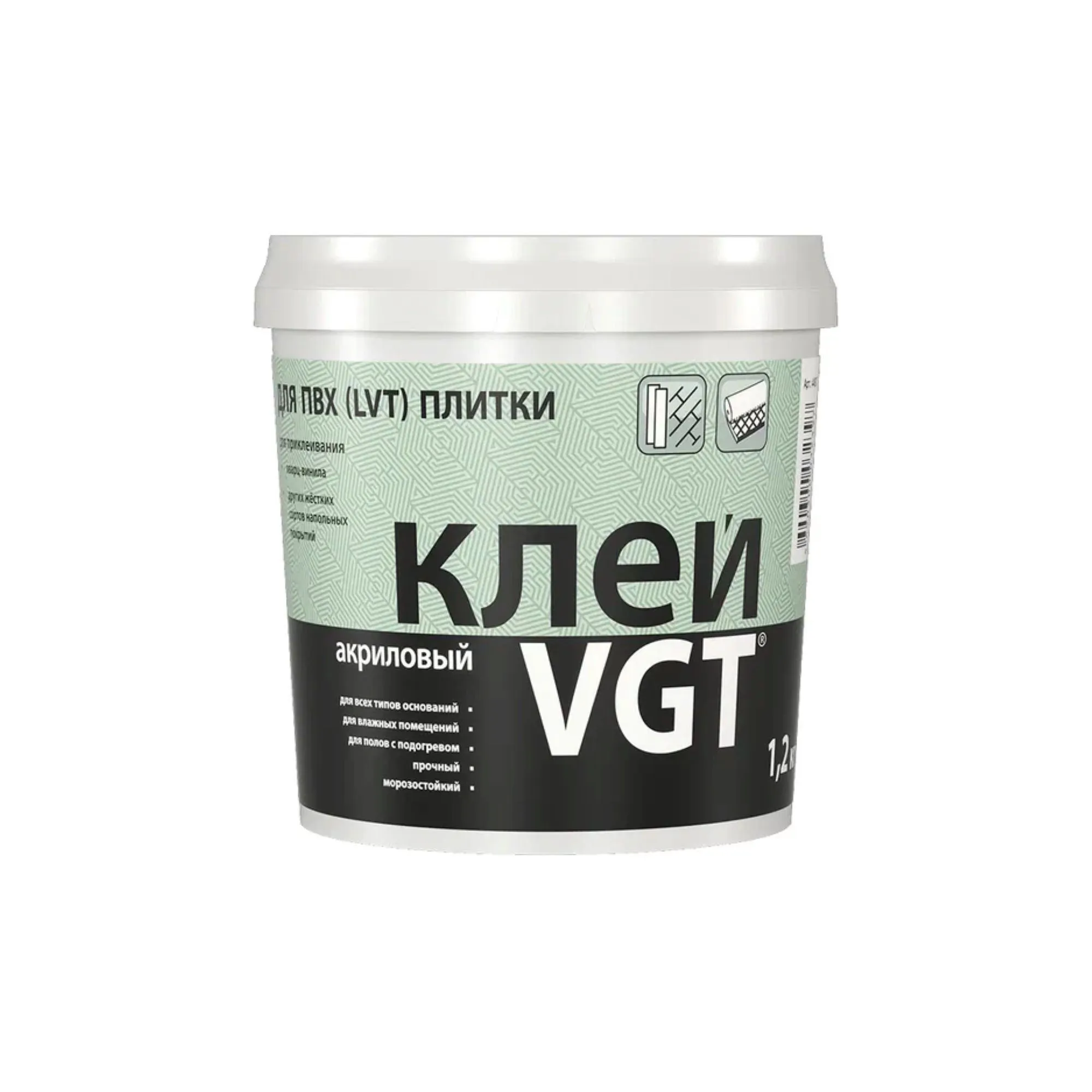КЛЕЙ ДЛЯ ПВХ ПЛИТКИ 1,2 КГ (1/6) "ВГТ"