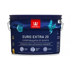 КРАСКА "EURO EXTRA-20"  9 Л (1) МОЮЩАЯСЯ ДЛЯ ВЛАЖНЫХ ПОМЕЩЕНИЙ "ТИККУРИЛА"