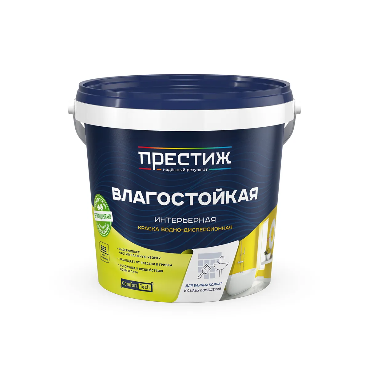 КРАСКА В/Д  ИНТЕРЬЕРНАЯ ВЛАГОСТОЙКАЯ  1,4 КГ (1/8) "ПРЕСТИЖ"