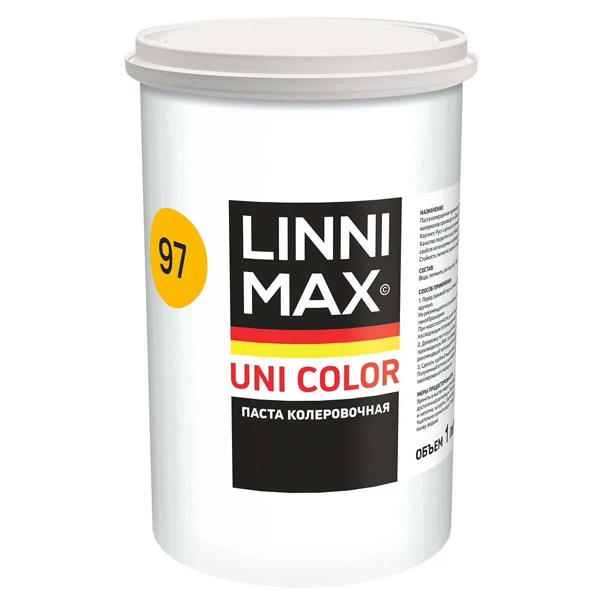 ПАСТА КОЛЕР. УНИВЕРС." UNI COLOR" 97 LASURGELB 1 Л (1/6) "LINNIMAX"