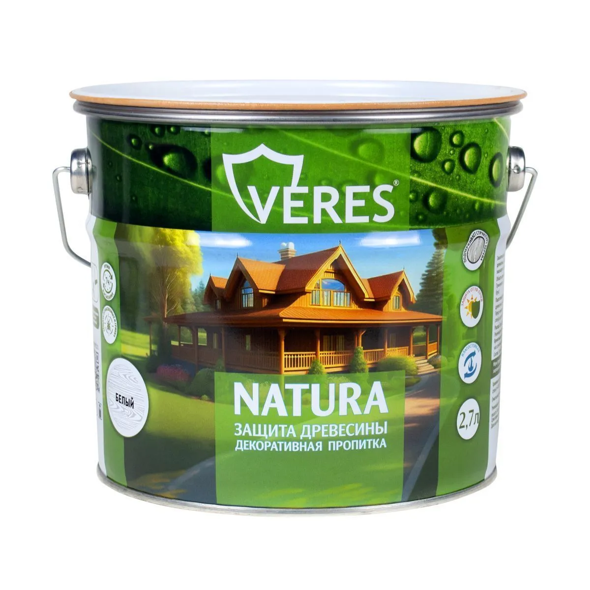 ПРОПИТКА ДЕКОРАТИВНАЯ "NATURA" БЕЛЫЙ 2,7 Л (1/4) "VERES"