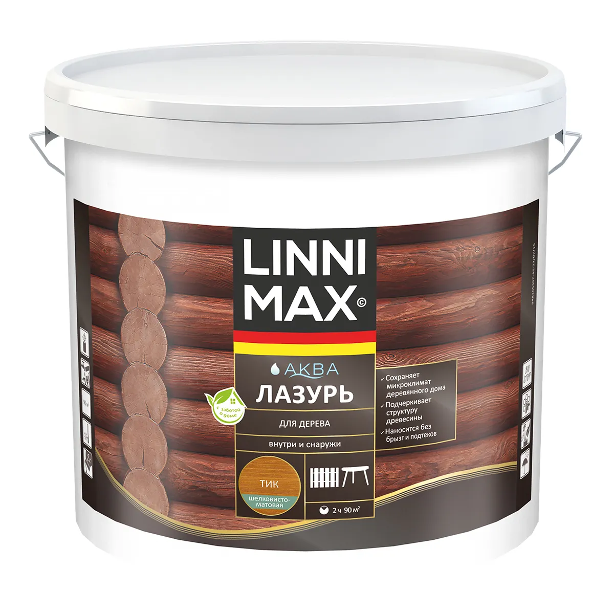 ЛАЗУРЬ ДЕРЕВОЗАЩИТНАЯ "АКВА" ТИК 9 Л (1) "LINNIMAX"
