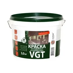 КРАСКА ВД-АК-1180 ДЛЯ НАРУЖ./ВНУТР. РАБОТ МОЮЩАЯСЯ  БЕЛОСНЕЖНАЯ  3 КГ (1/4) "ВГТ"