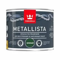 КРАСКА ПО РЖАВЧИНЕ  3 в 1 "METALLISTA"  ЗЕЛЕНАЯ  0,4 Л (1/24) "ТИККУРИЛА"