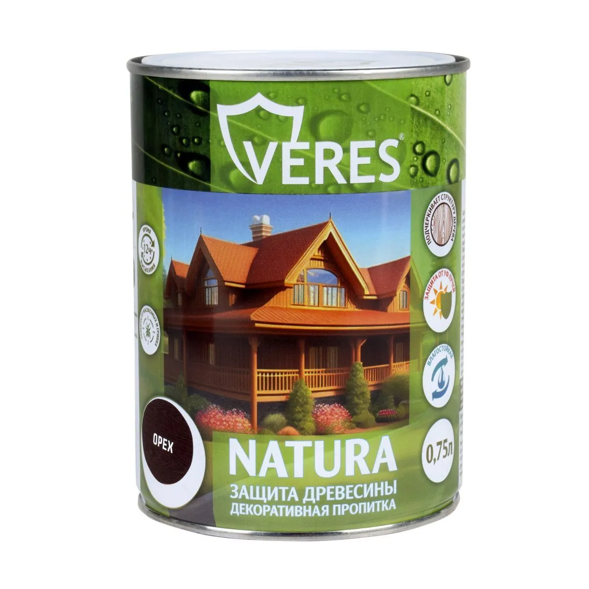 ПРОПИТКА ДЕКОРАТИВНАЯ "NATURA" ОРЕХ 0,75 Л (1/8) "VERES"