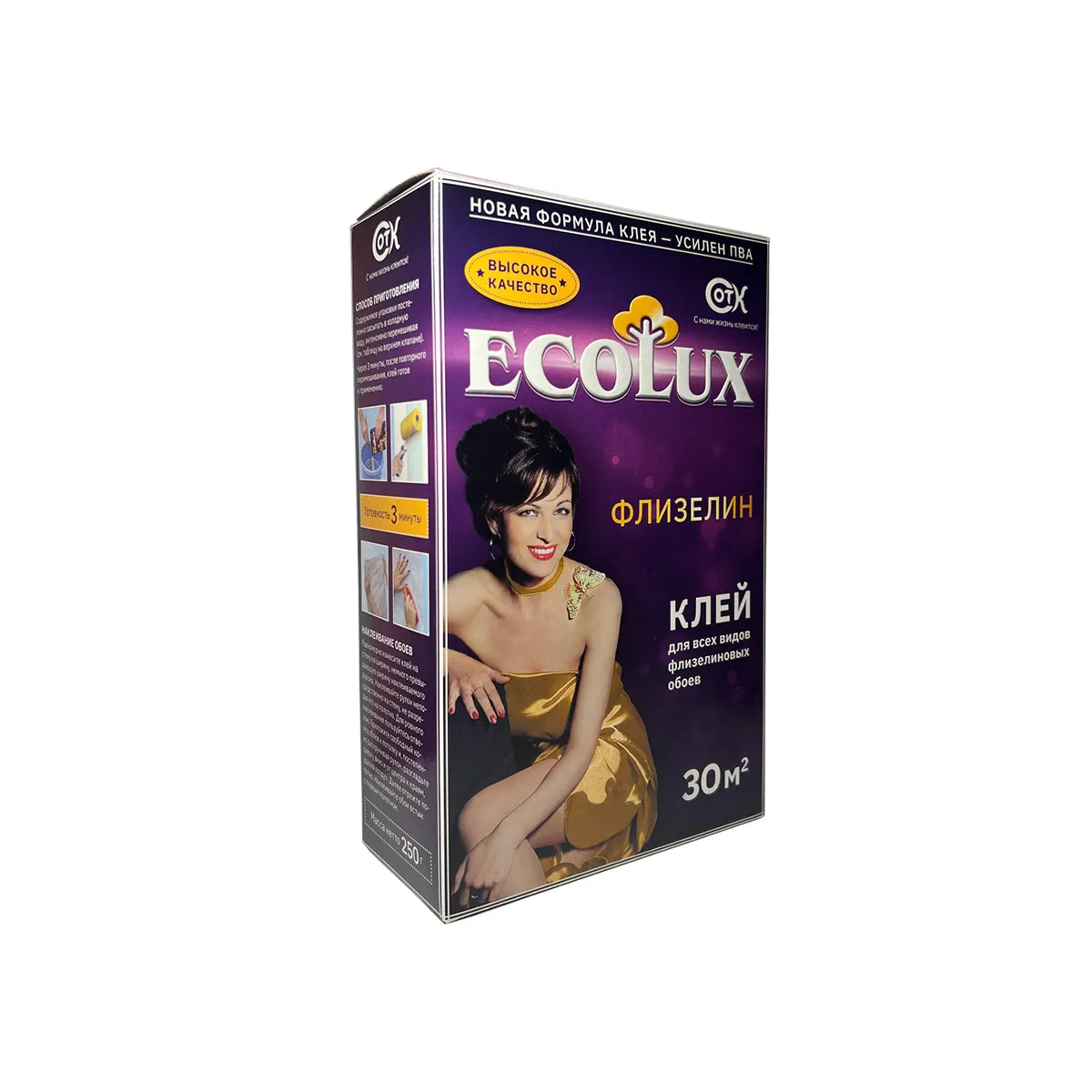 КЛЕЙ ОБОЙНЫЙ "ECOLUX" ФЛИЗЕЛИН 250 Г (20)