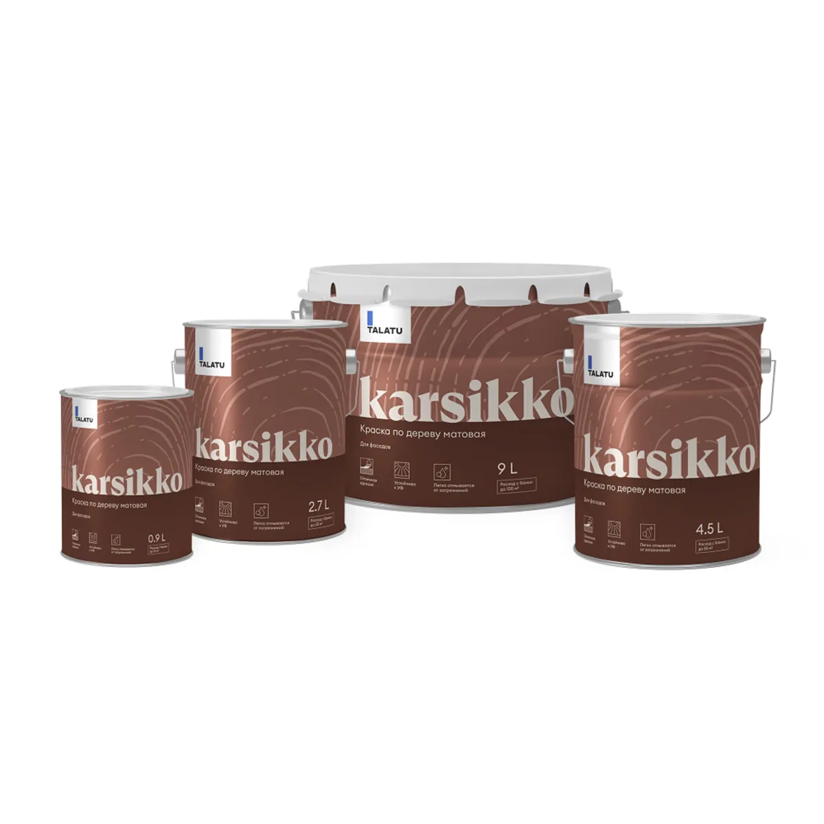 КРАСКА ПО ДЕРЕВУ "KARSIKKO" БАЗА A 9 Л (1) "TALATU"